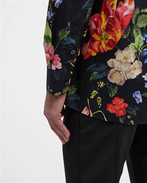 Dolce&Gabbana Men's DG Floral Poplin Button